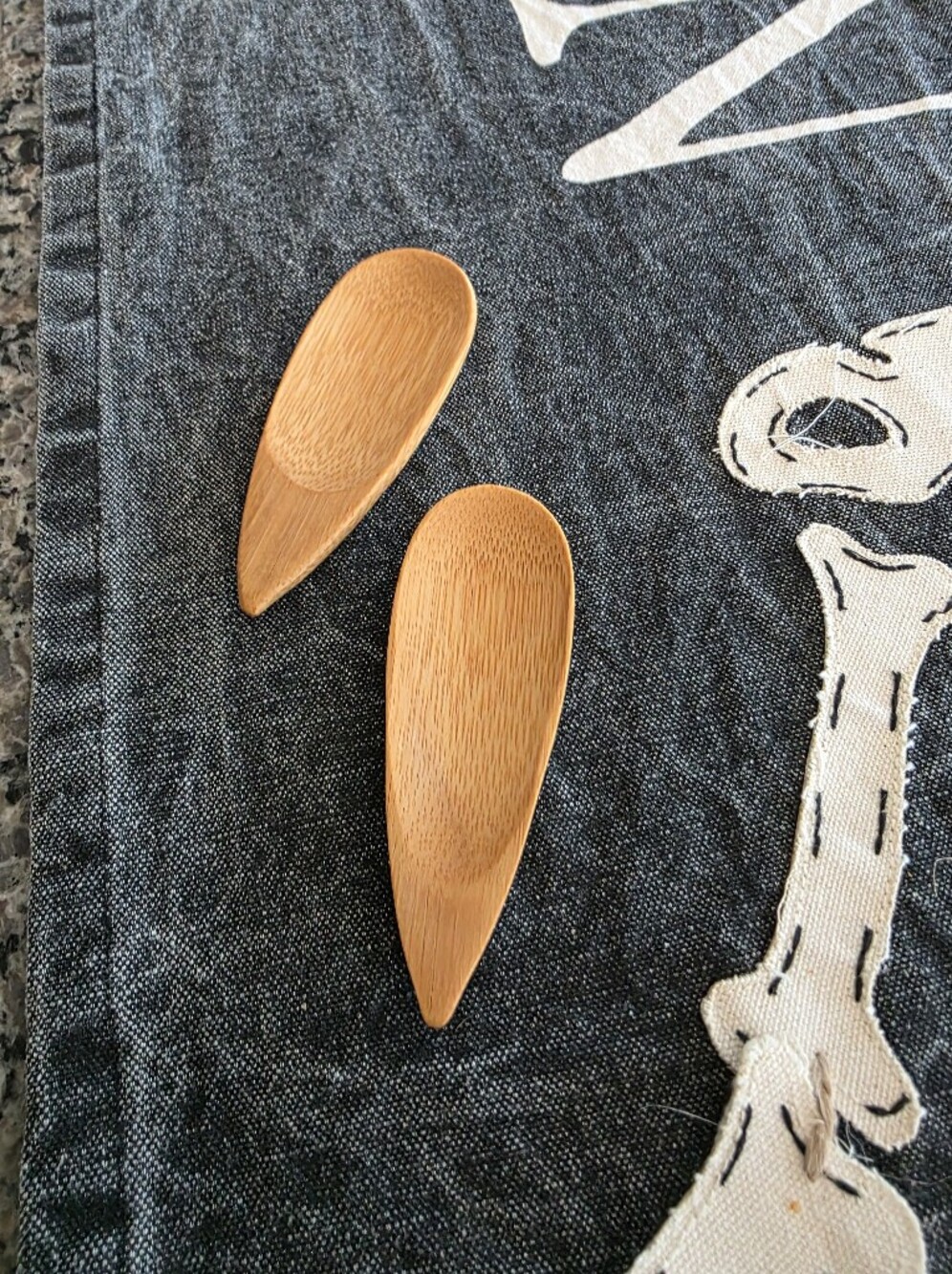Natural Bamboo Scoops For Bath Salts Scrub Bowls Two